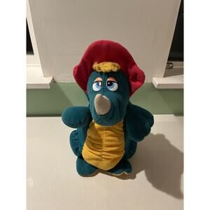 Vintage Etone 1986 Green Stegosaurus Dinosaur Plush Stuffed Animal 12"